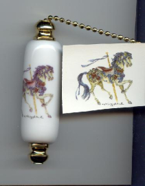 Blue horse fan pull